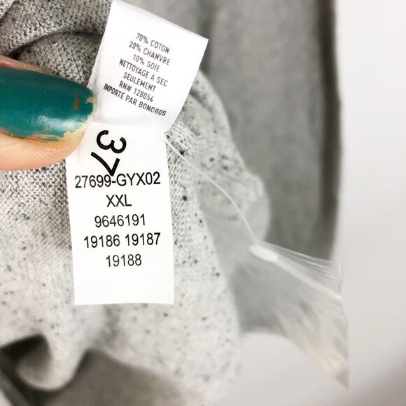 Bonobos Mens Henley Pullover Sweater XXL Shell Grey Hemp Silk Long Sleeve NWT - Picture 6 of 8